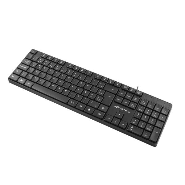 C3Tech KB-M11BK USB com fio, Seu teclado para o dia a dia, com conforto, praticidade e recursos multimídia